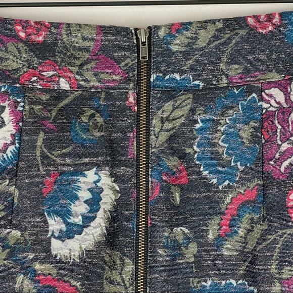 Loft Outlet Floral Brocade / Tapestry Style Pleated Skirt w/ Metallic Thread - 8 - Picture 6 of 10